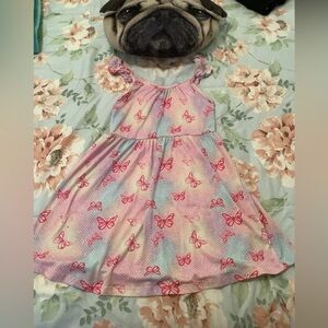 Yummy girls summer dress with butterflies. Size 7 pink blue purple small…